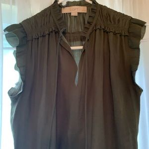 Ann Taylor Loft Sleeveless Tie Neck Blouse XSP